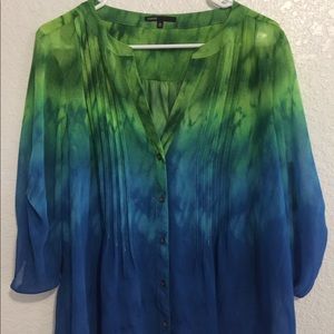Ladies Chaus blue & green blouse